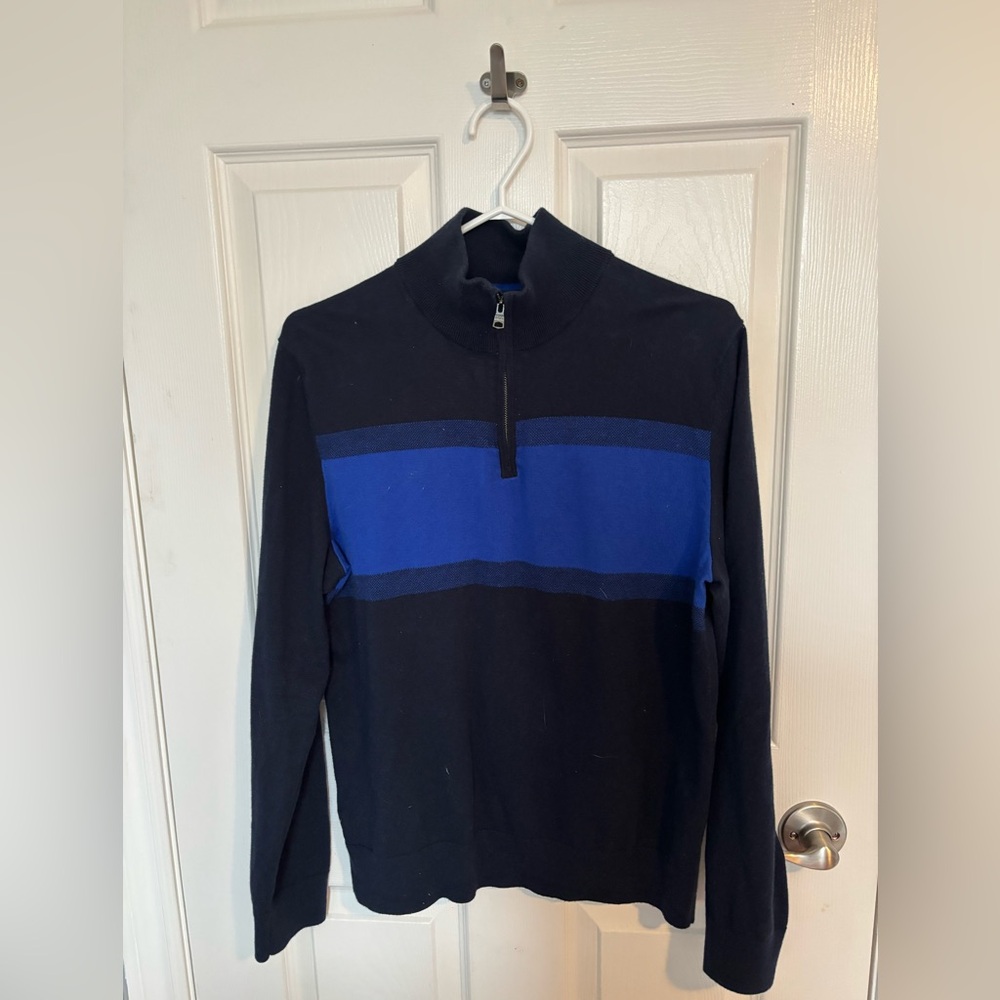 Banana Republic Blue Quarter-zip sweater (Cotton Cashmere blend)